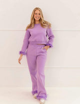 Women's Lavender Feather Athletic Set