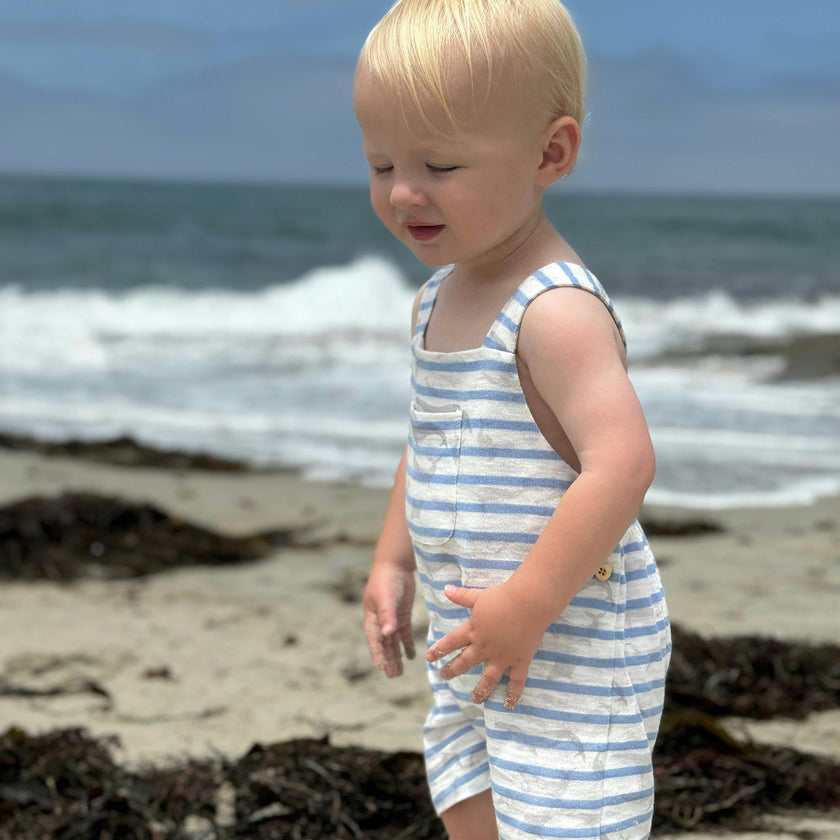 DANDY STRIPED WHALES Jersey Overalls