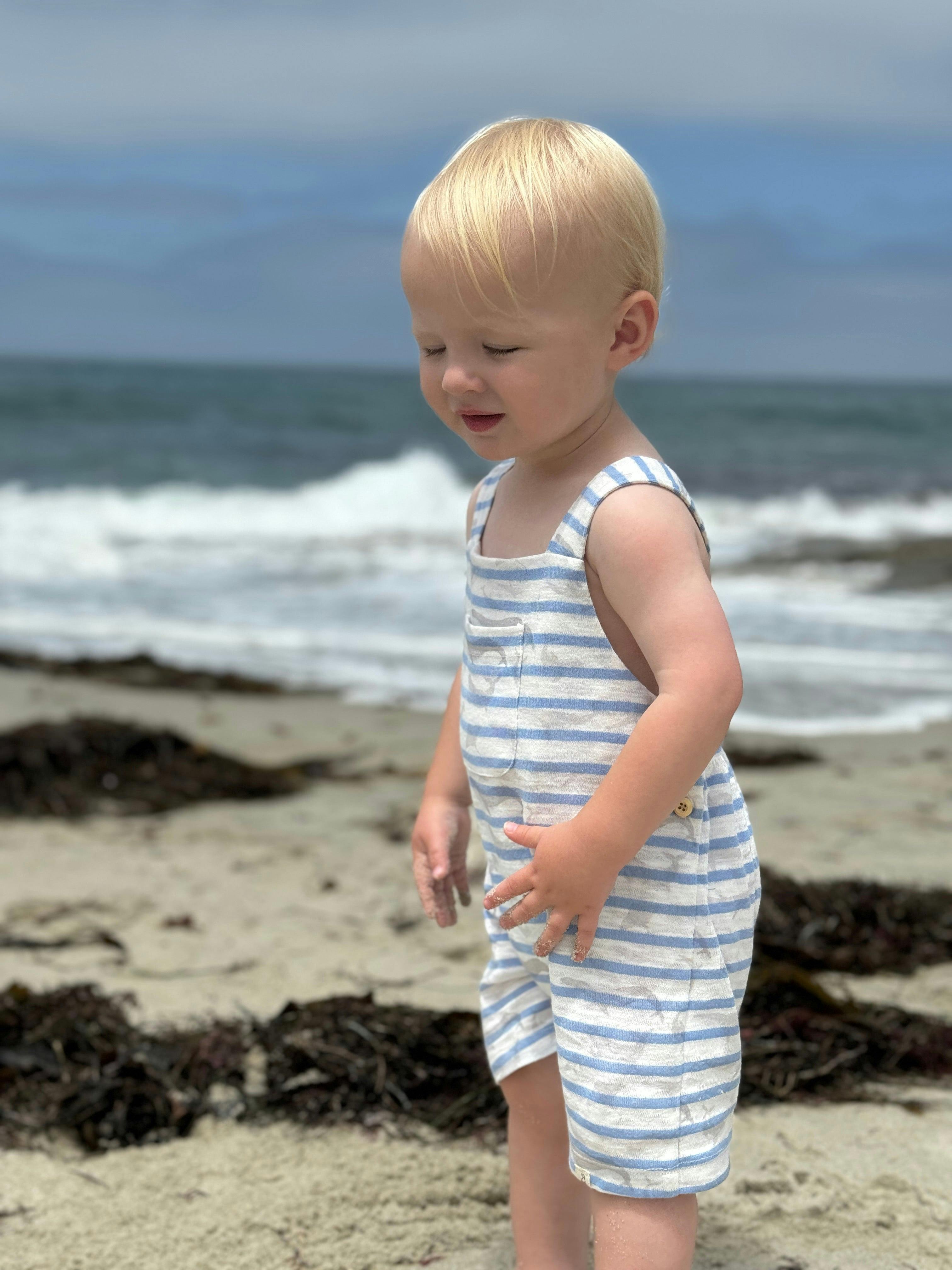 DANDY STRIPED WHALES Jersey Overalls