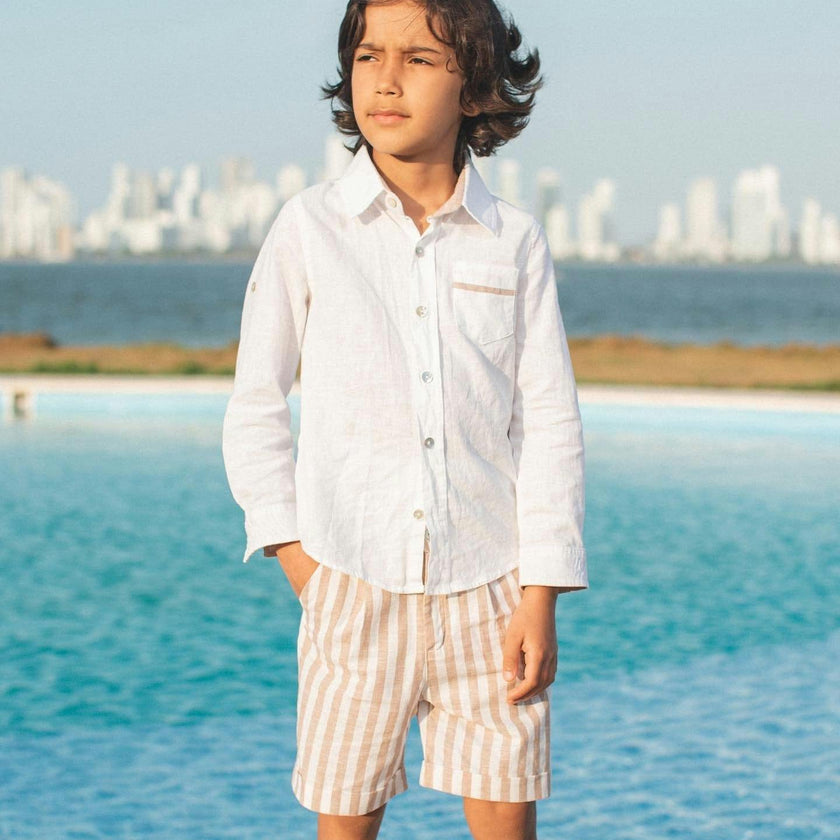 Ashton Striped Linen Shorts and Top Set