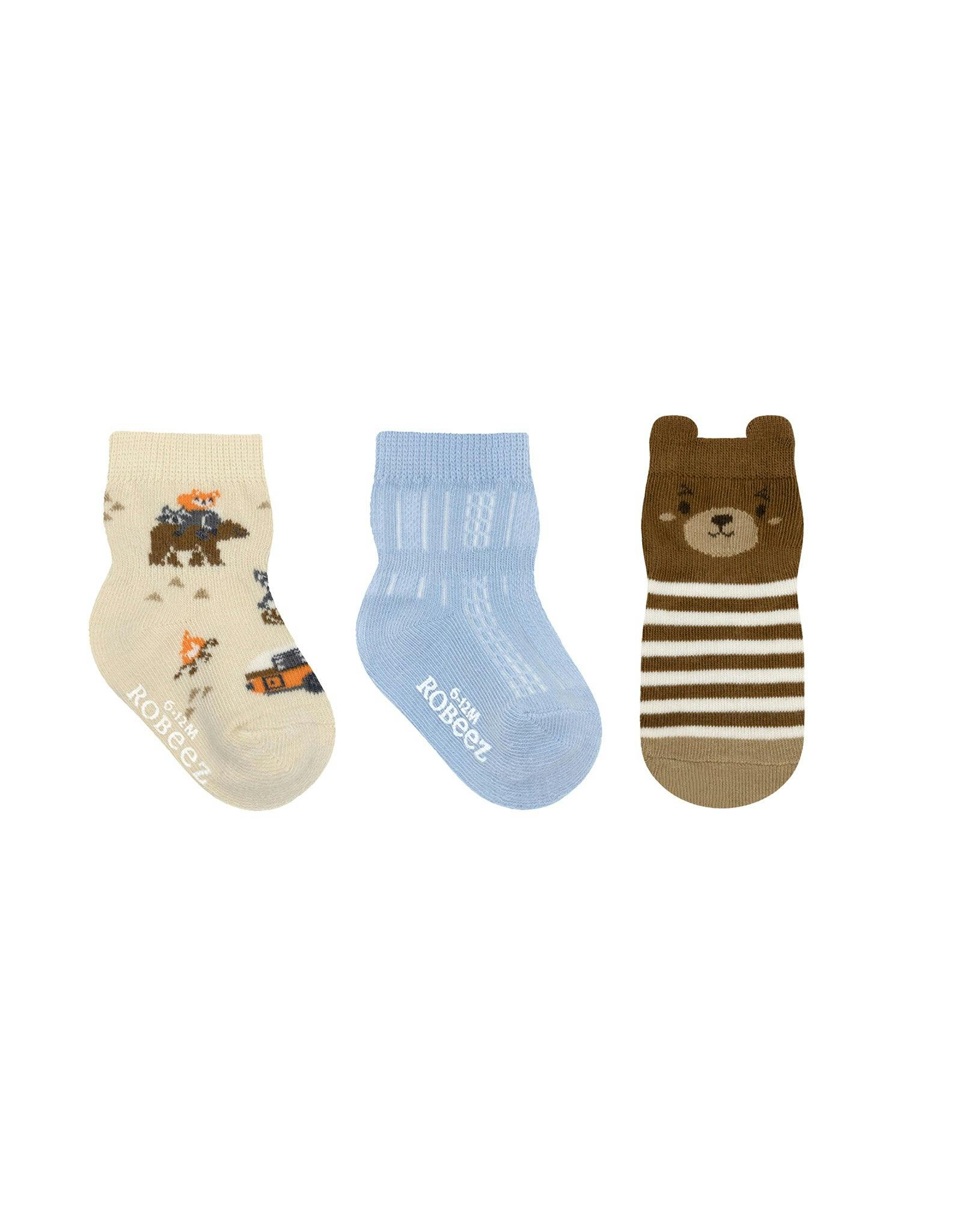 Let's Go Camping Tan 3pk Infant Hosiery