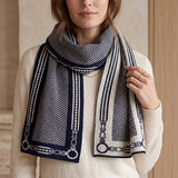 Reversible Sustainable Chevron Scarf - Equestrian Harness Herringbone