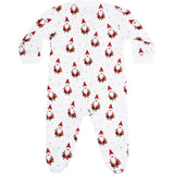 Santa Print Zipper Footie
