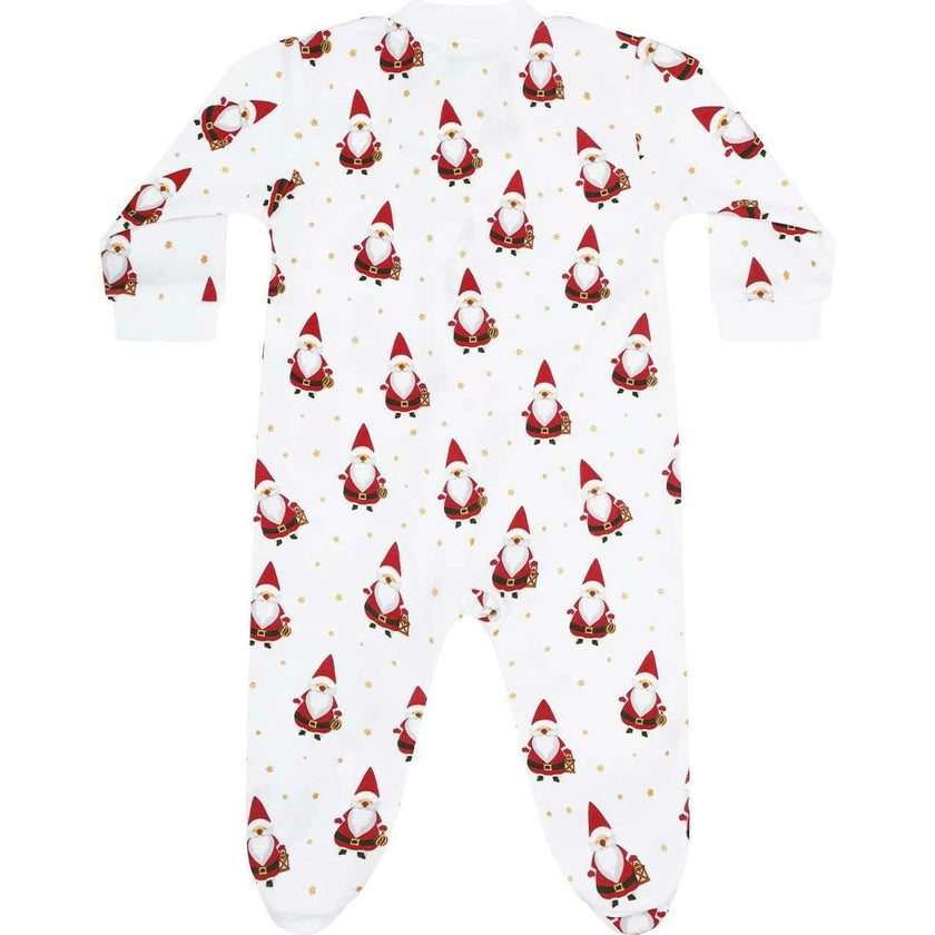 Santa Print Zipper Footie