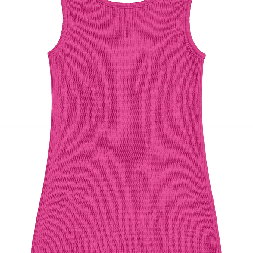 Jada Applique Knit Summer Shift Dress - Fuchsia