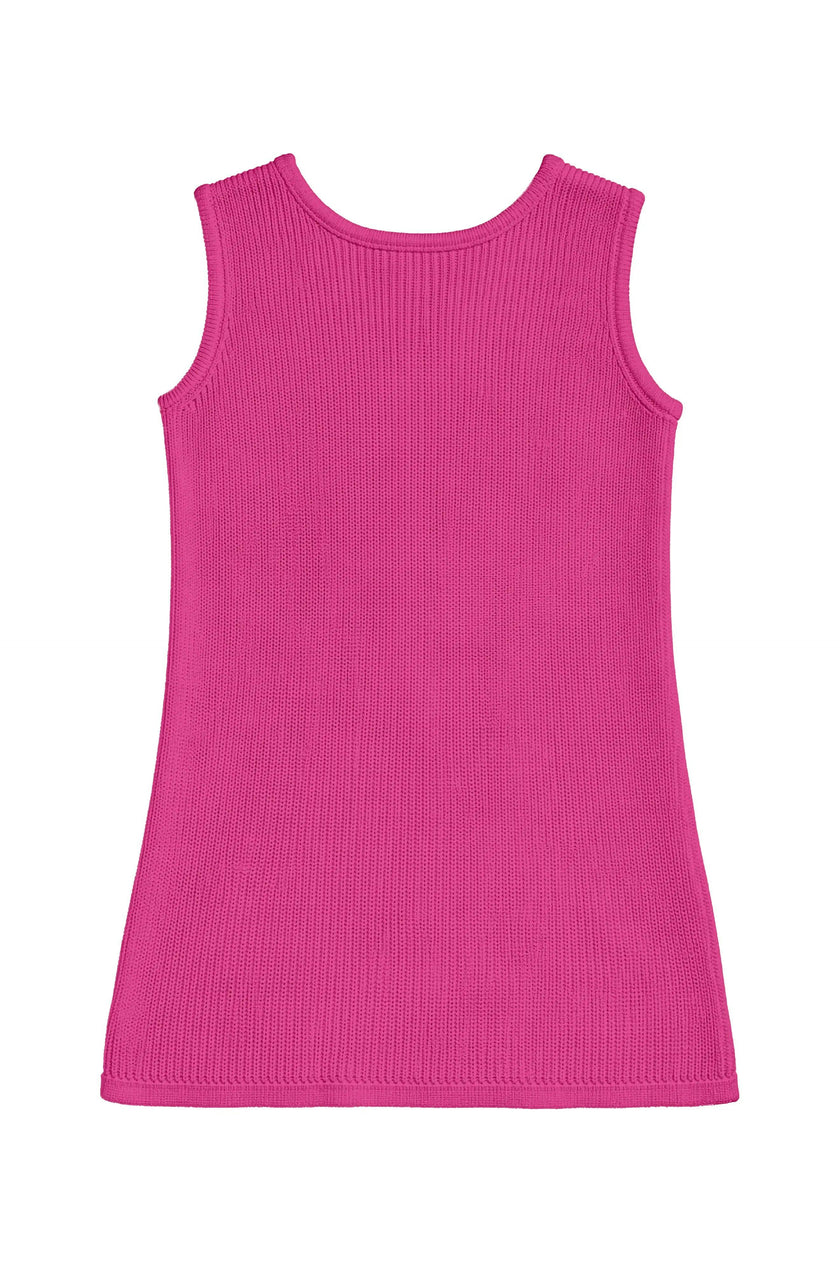 Jada Applique Knit Summer Shift Dress - Fuchsia
