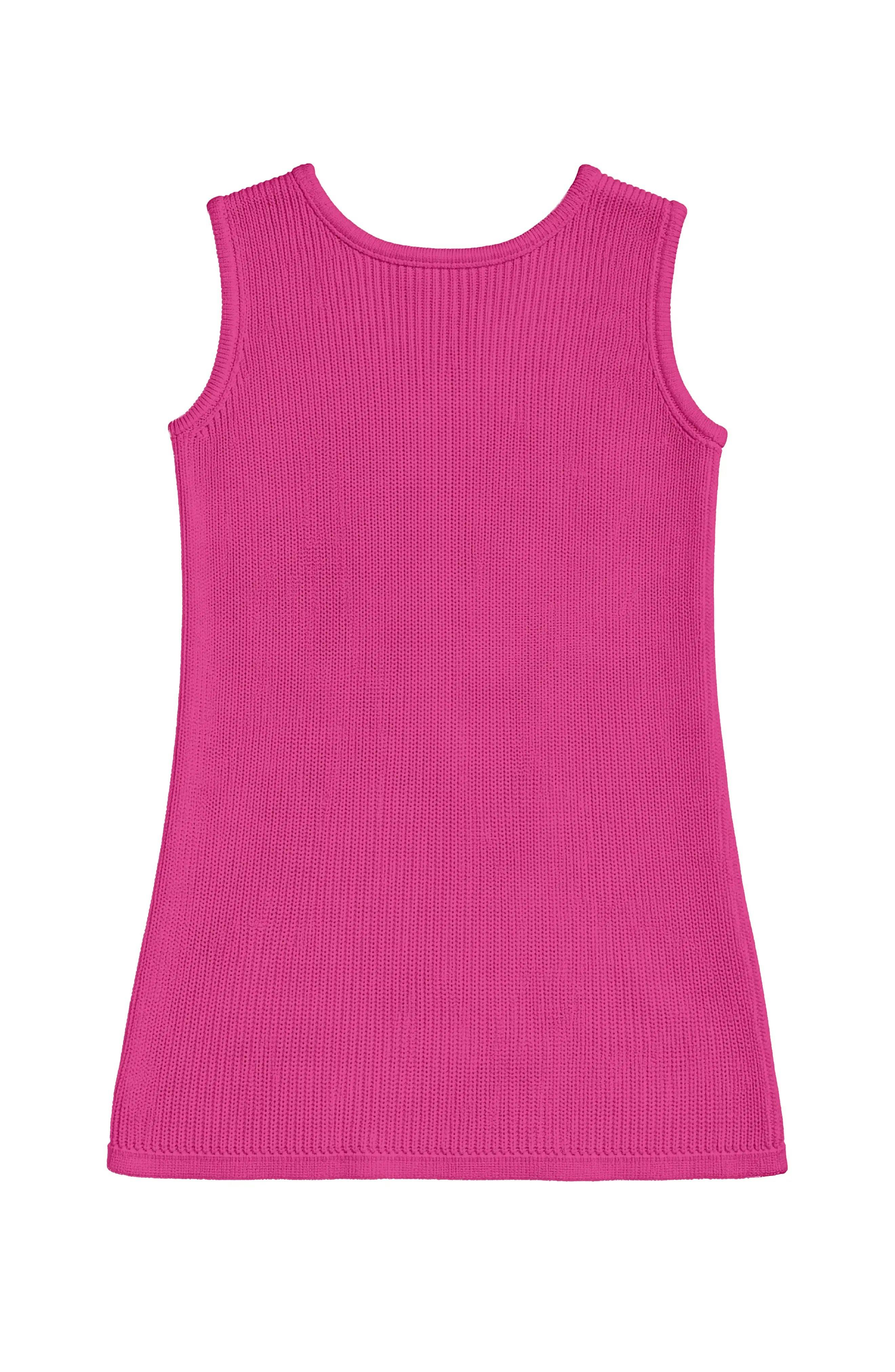 Jada Applique Knit Summer Shift Dress - Fuchsia