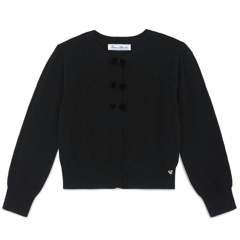 Wool And Cashmere Girl Cardigan With Knots