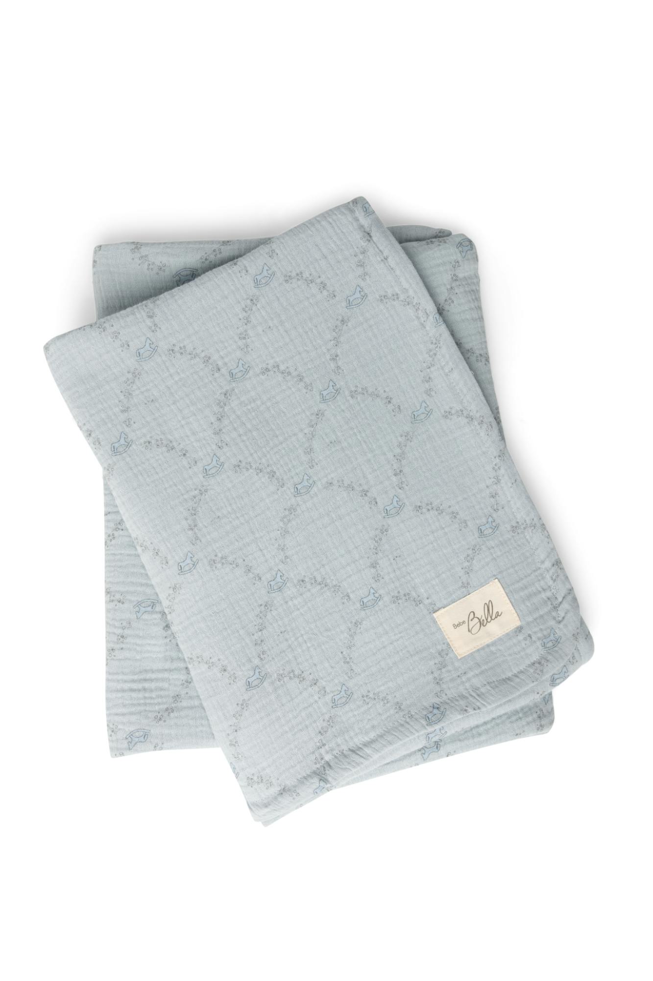 Rocking Print Swaddle Blue Mist