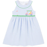 Check Seersucker Dress With Golf Cart