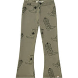 All-Over Cowgirl Boots Print Flared Pants