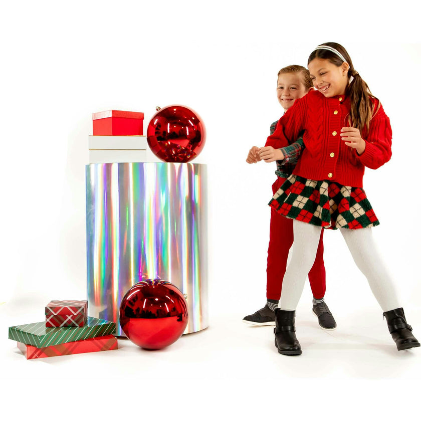 A Leading Role Premium Child Sherpa Argyle Swing Skirt, Multi