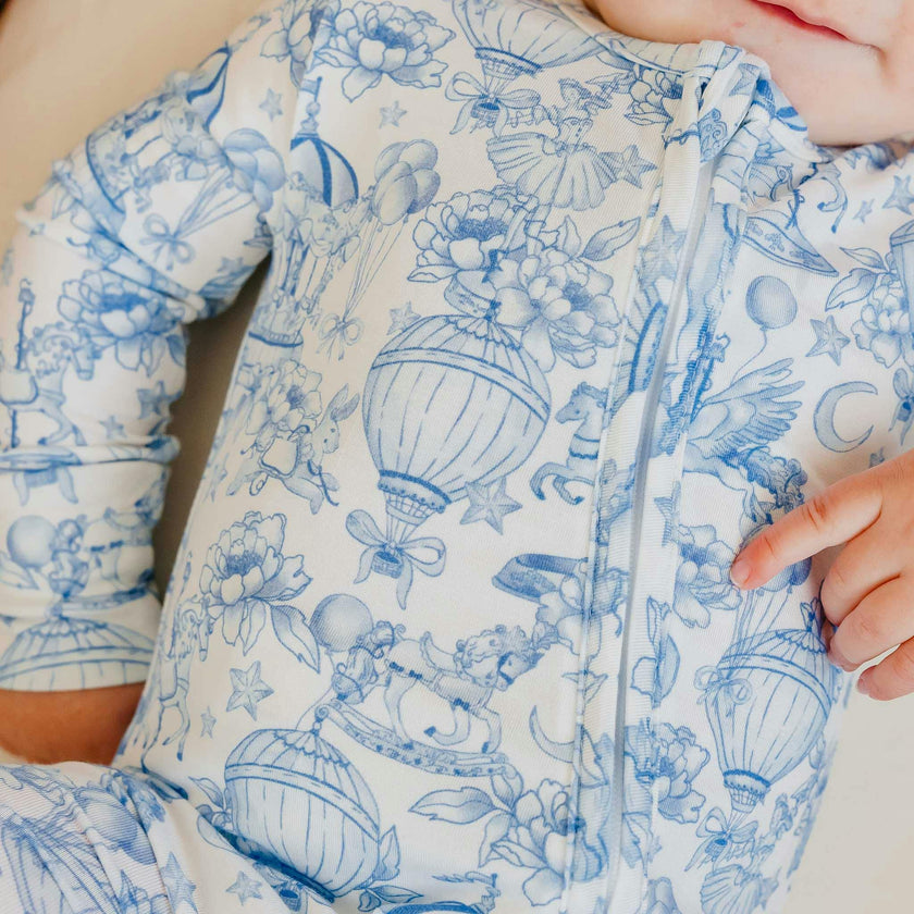 Bamboo Zip-Up Footie Pajama - Vintage Carnival