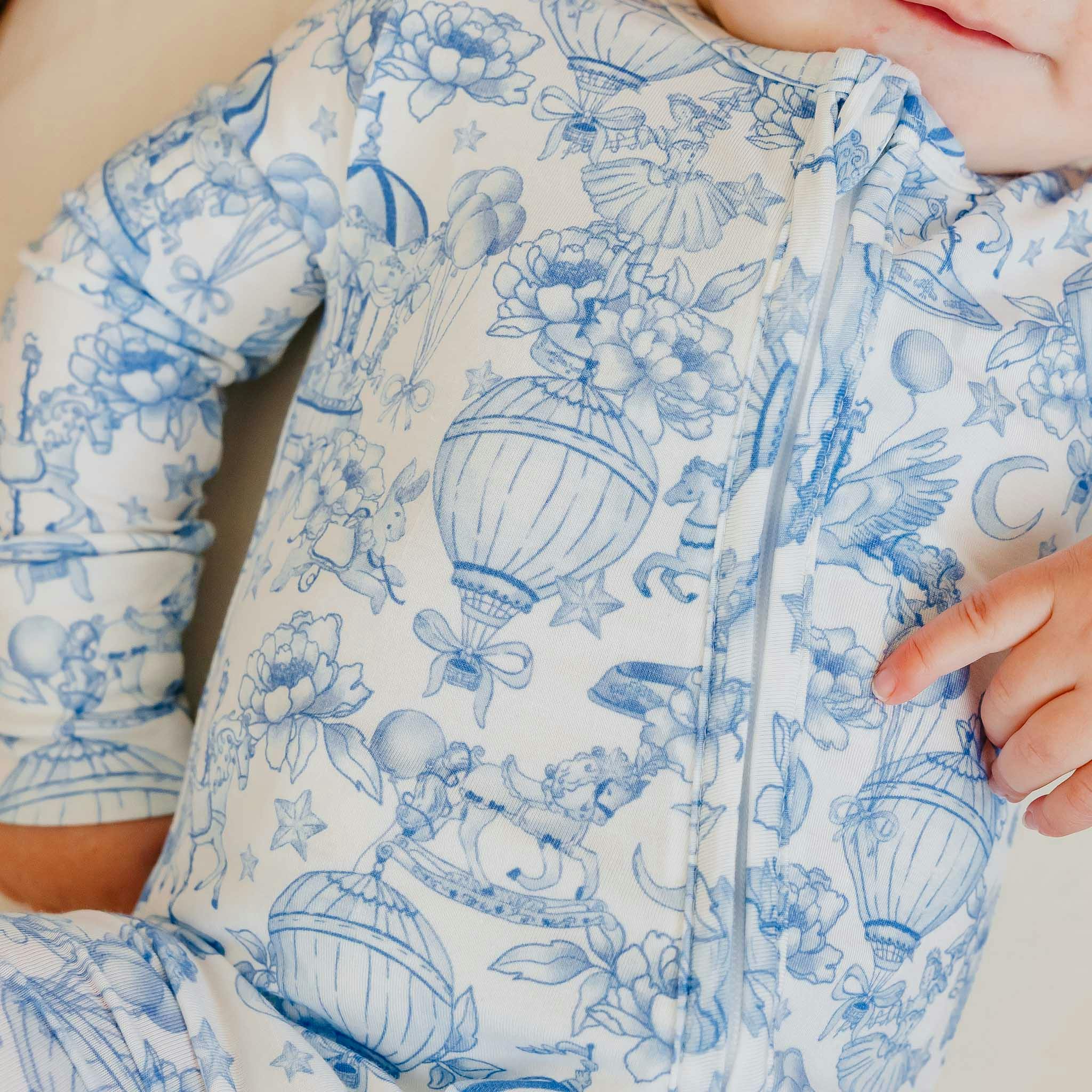 Bamboo Zip-Up Footie Pajama - Vintage Carnival