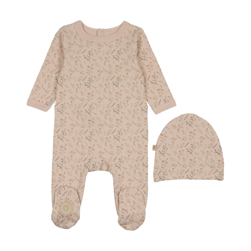 Botanical Girls Footie & Hat Set