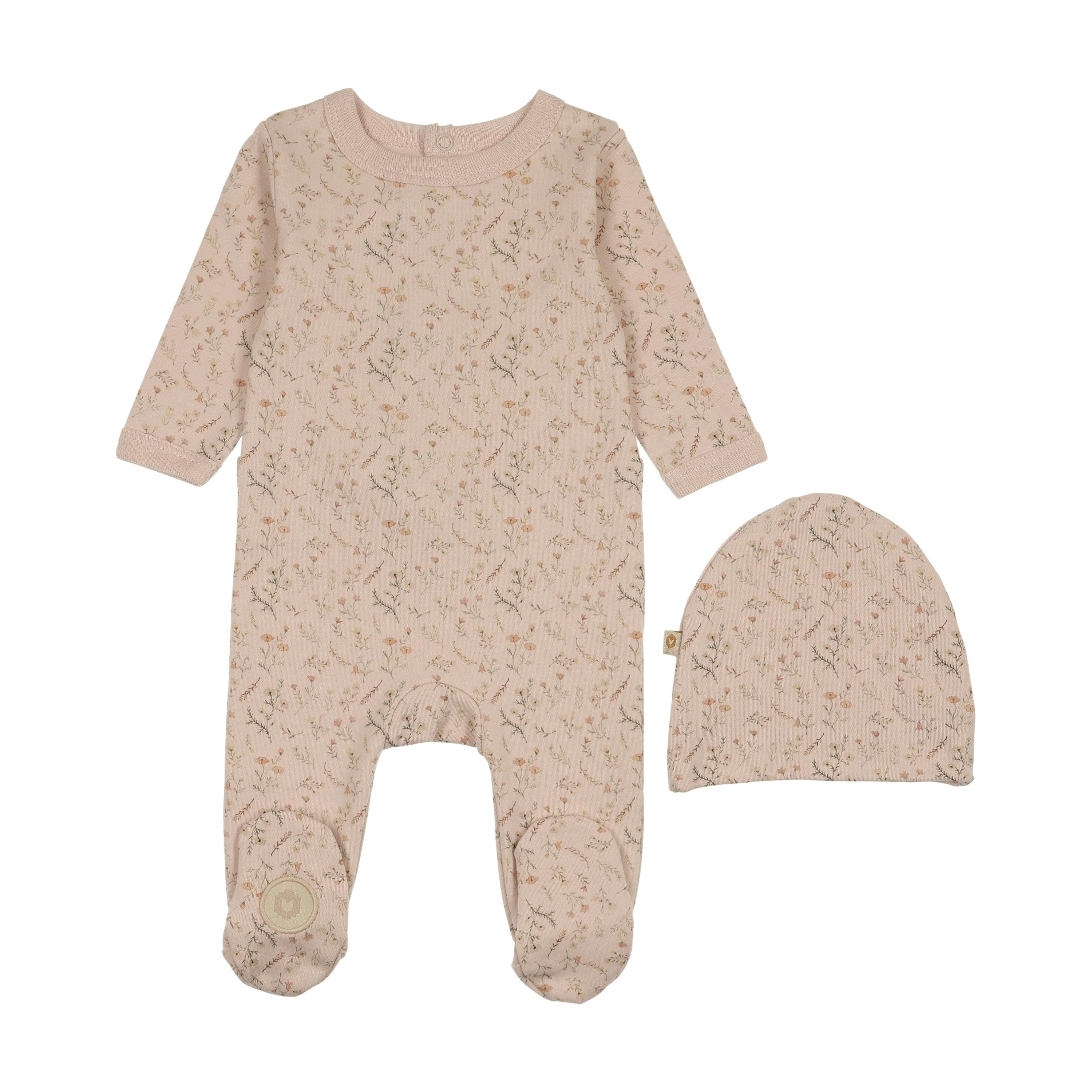 Botanical Girls Footie & Hat Set