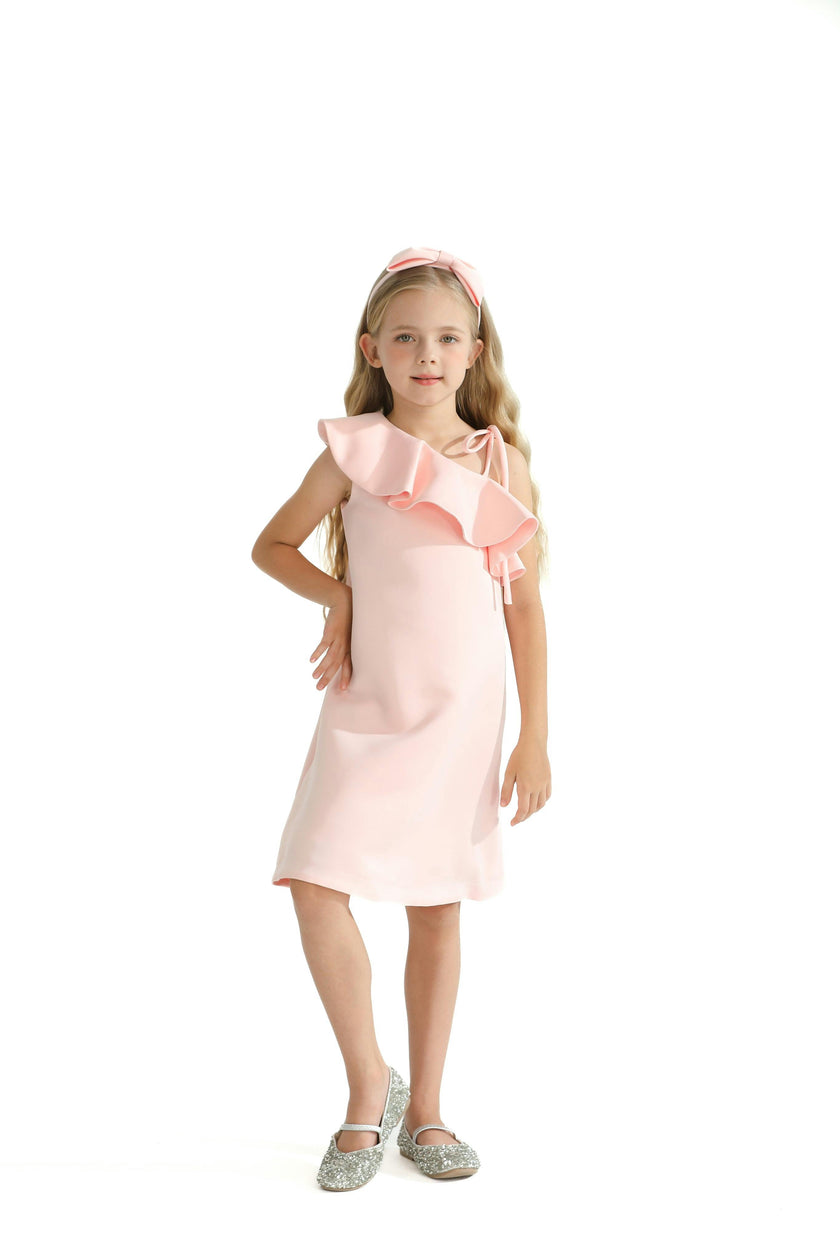 Pink Petulla Off Shoulder Ruffle Dress