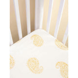 Block-Printed Cotton Fitted Crib Sheet