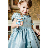 Astrid Blue Taffeta Smocked Girl Dress