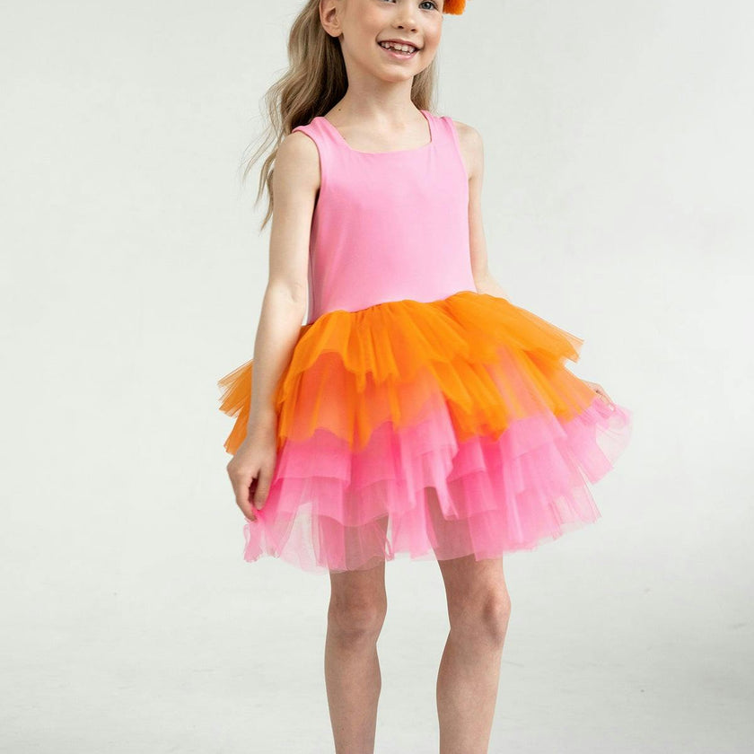 Coral Peony Tutu Dress