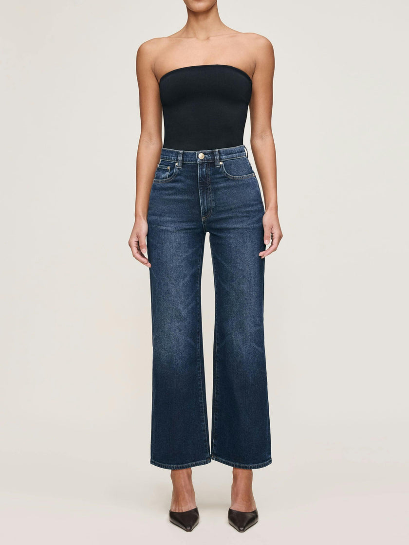 Karmine Refined Wide Leg High Rise 28" Jeans Dark Sea