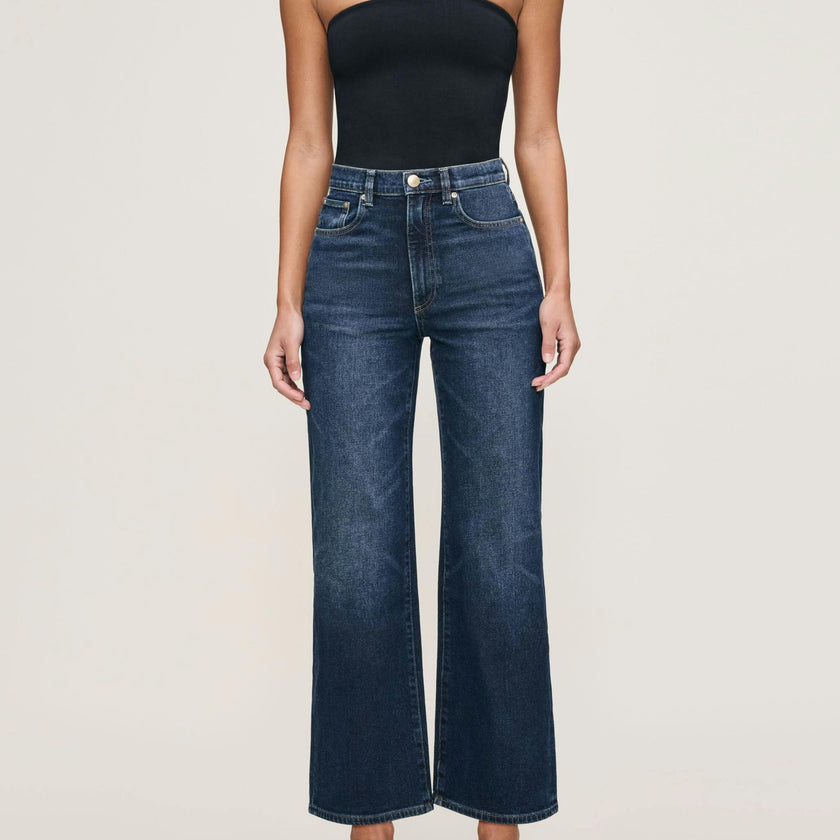 Karmine Refined Wide Leg High Rise 28" Jeans Dark Sea