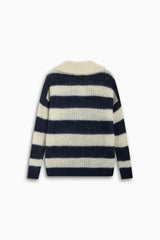 Ellie Woman Polo Black Iris Stripe