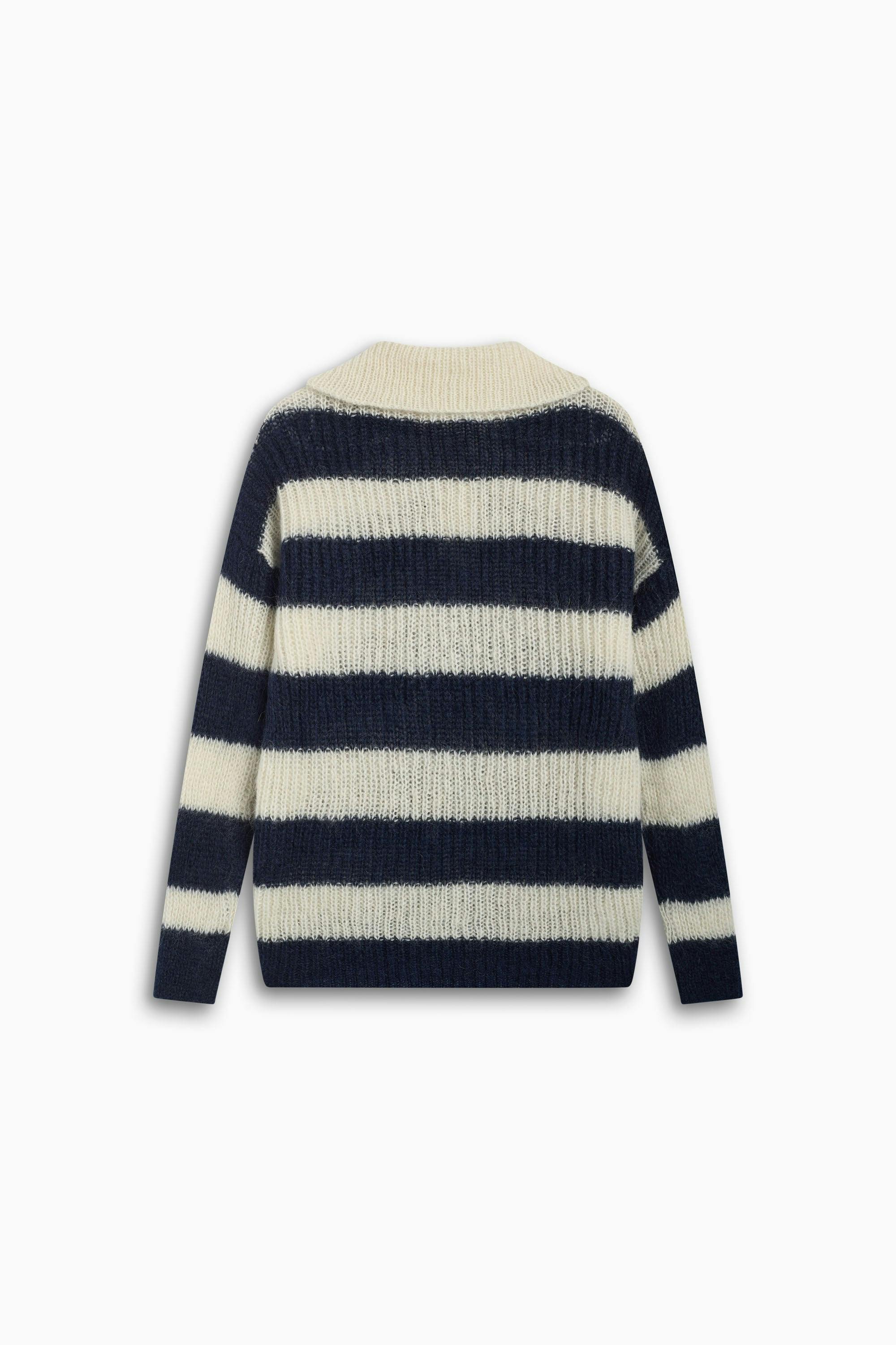 Ellie Woman Polo Black Iris Stripe