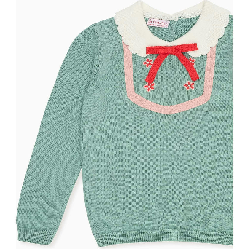 Sage Green Madena Cotton Girl Jumper