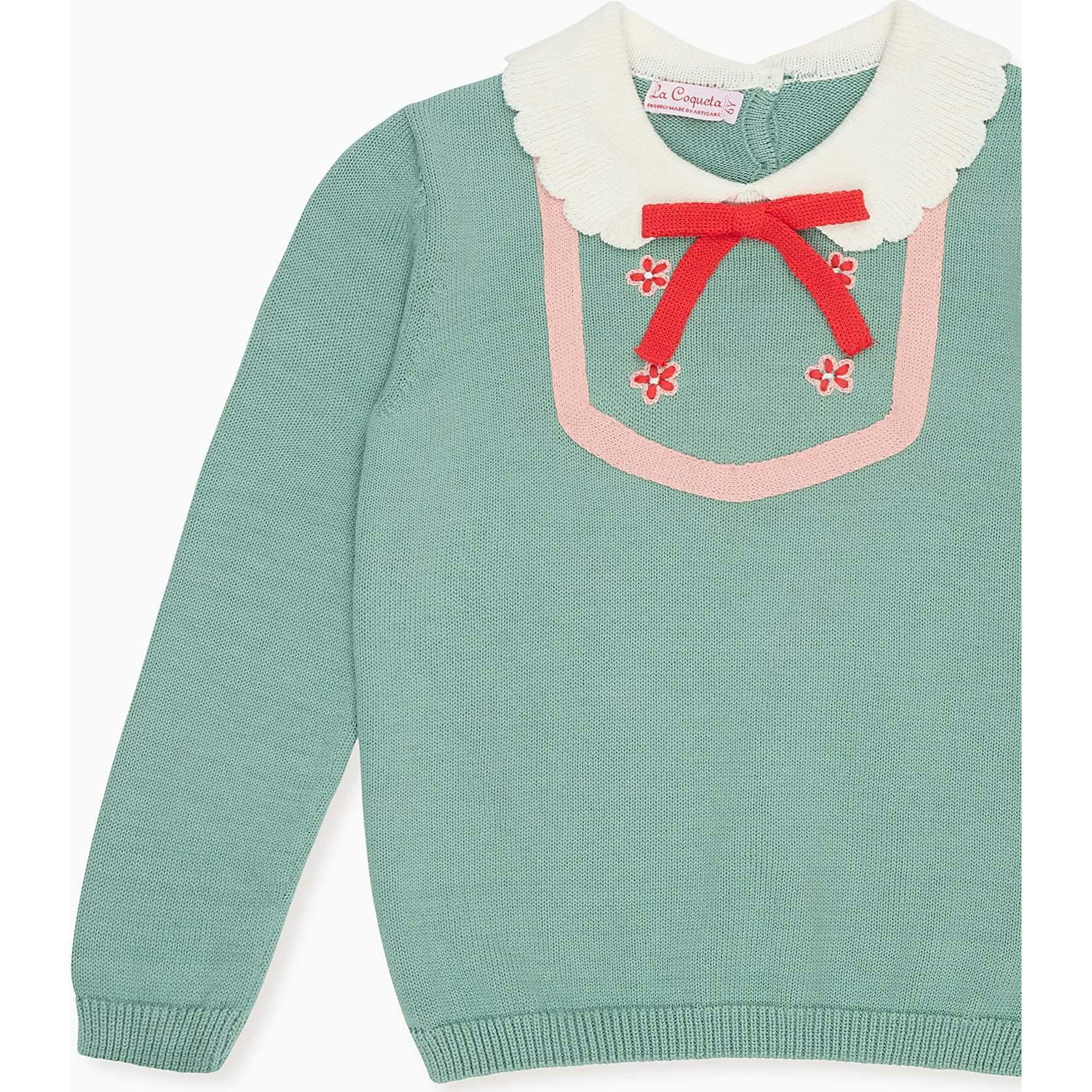 Sage Green Madena Cotton Girl Jumper