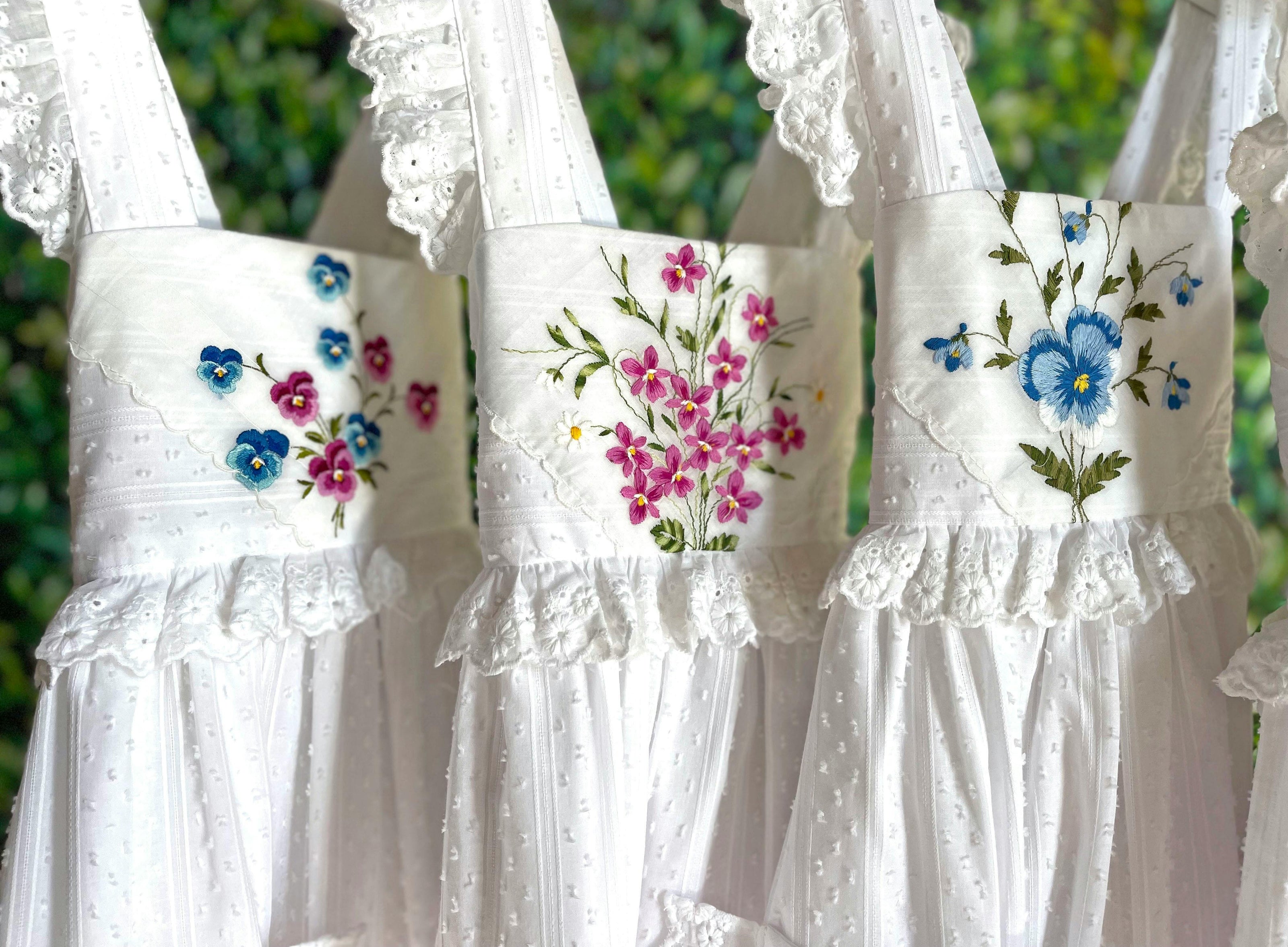 8y Heirloom Handkerchief Dress - Blue & Purple Butterflies