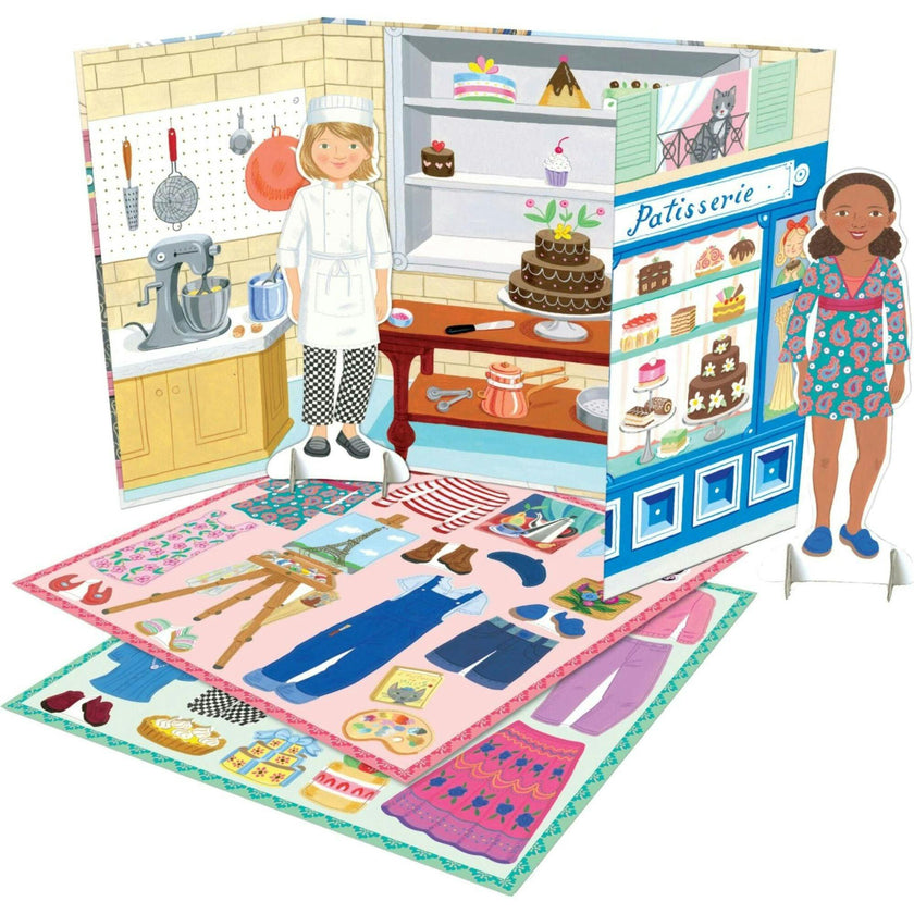 Baker and Painter Paper Dolls Reusable Set