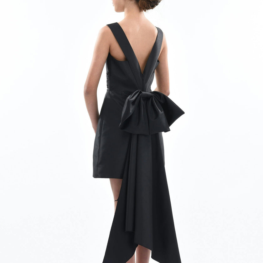Black Isabel Back Bow Dress