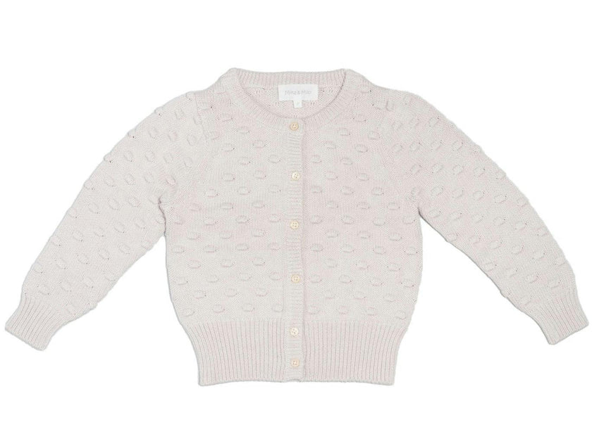Baby Popcorn Knit Cardigan | Chalk