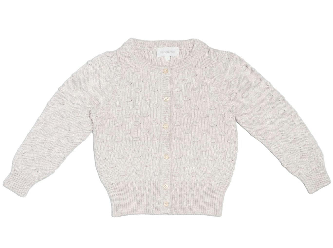 Baby Popcorn Knit Cardigan | Chalk