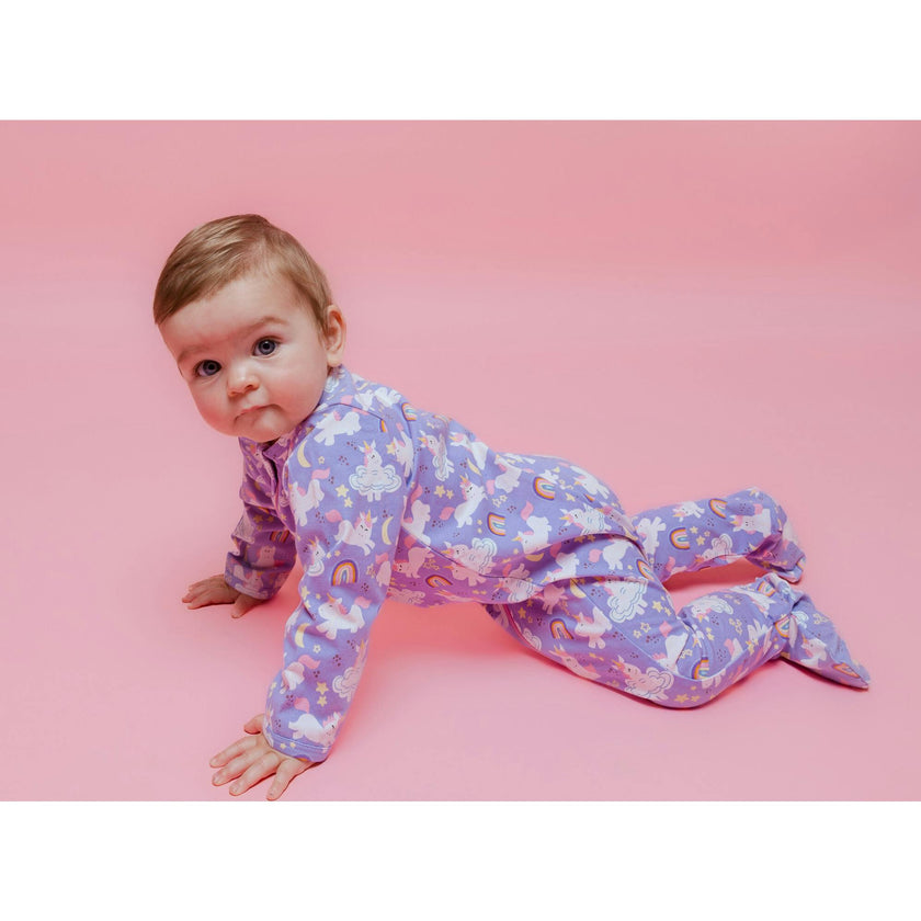 Zipped Long Sleeve Footed Onesie