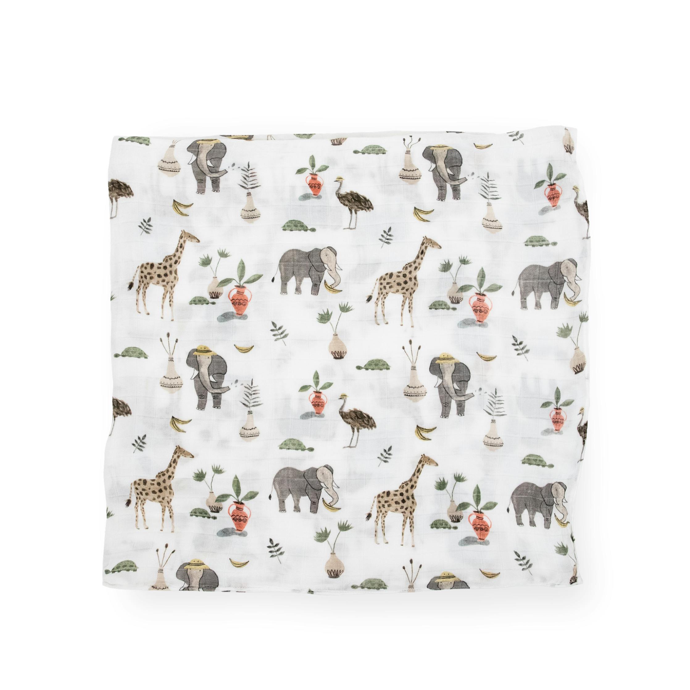 Deluxe Muslin Swaddle Blanket 2 Pack - Safari Social 2