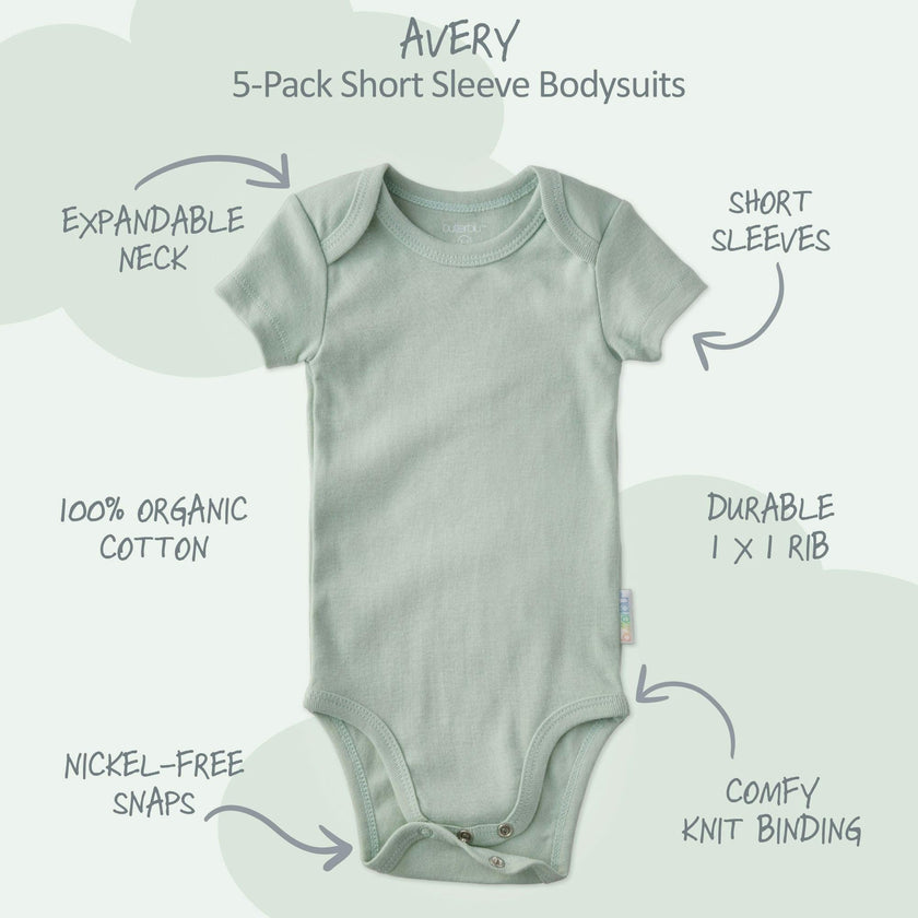 AVERY 5-Pack Short Sleeve Bodysuits