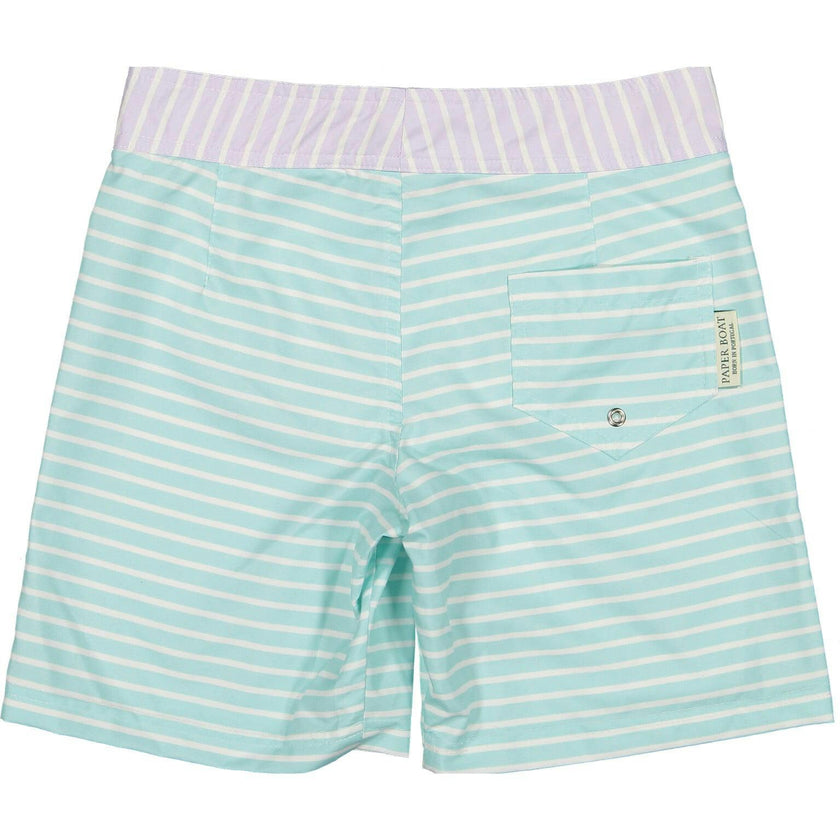 Pastel stripes surfer swim shorts