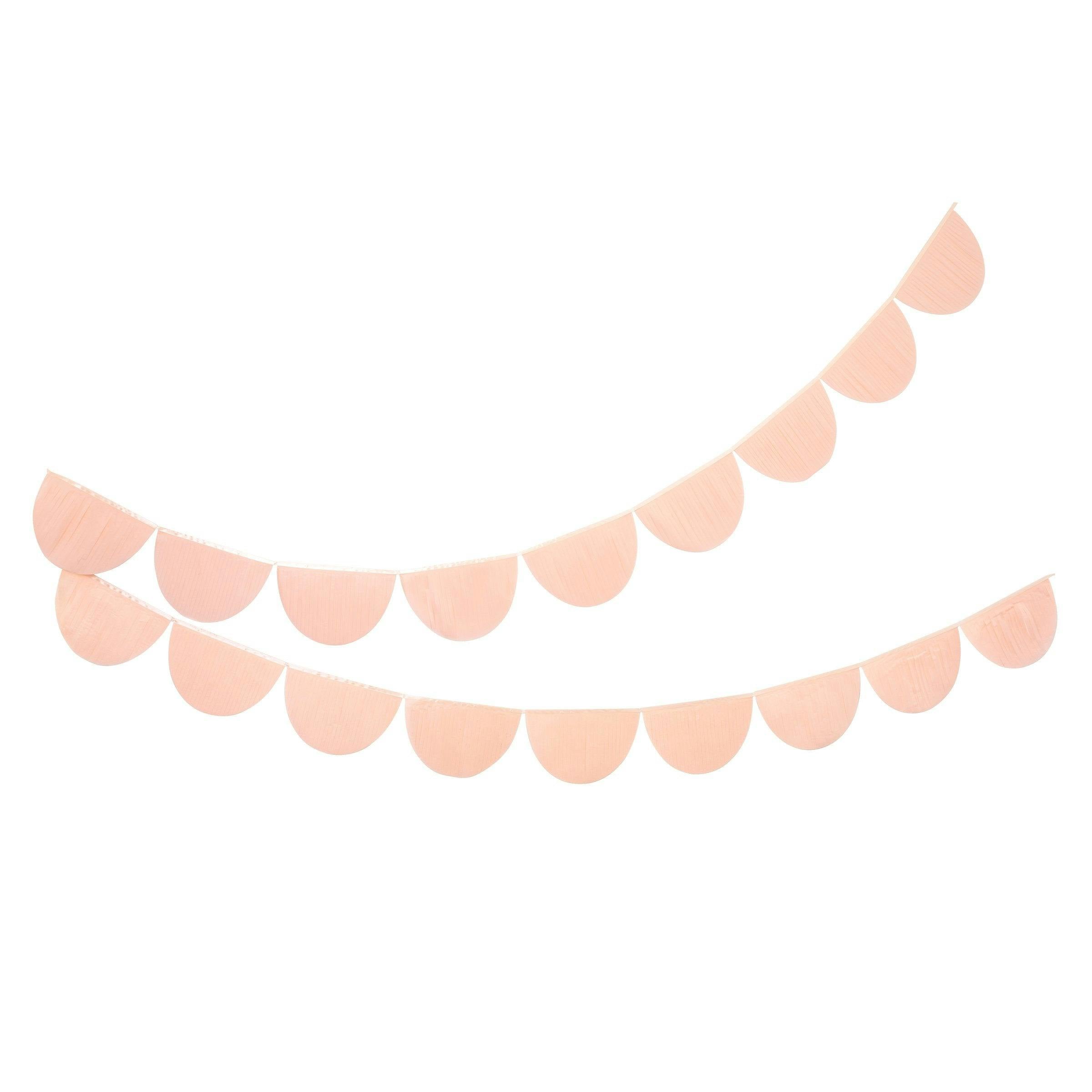 Peach Tissue Paper Scallop Garland Set