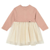 Pink Knit & Tulle Baby Dress