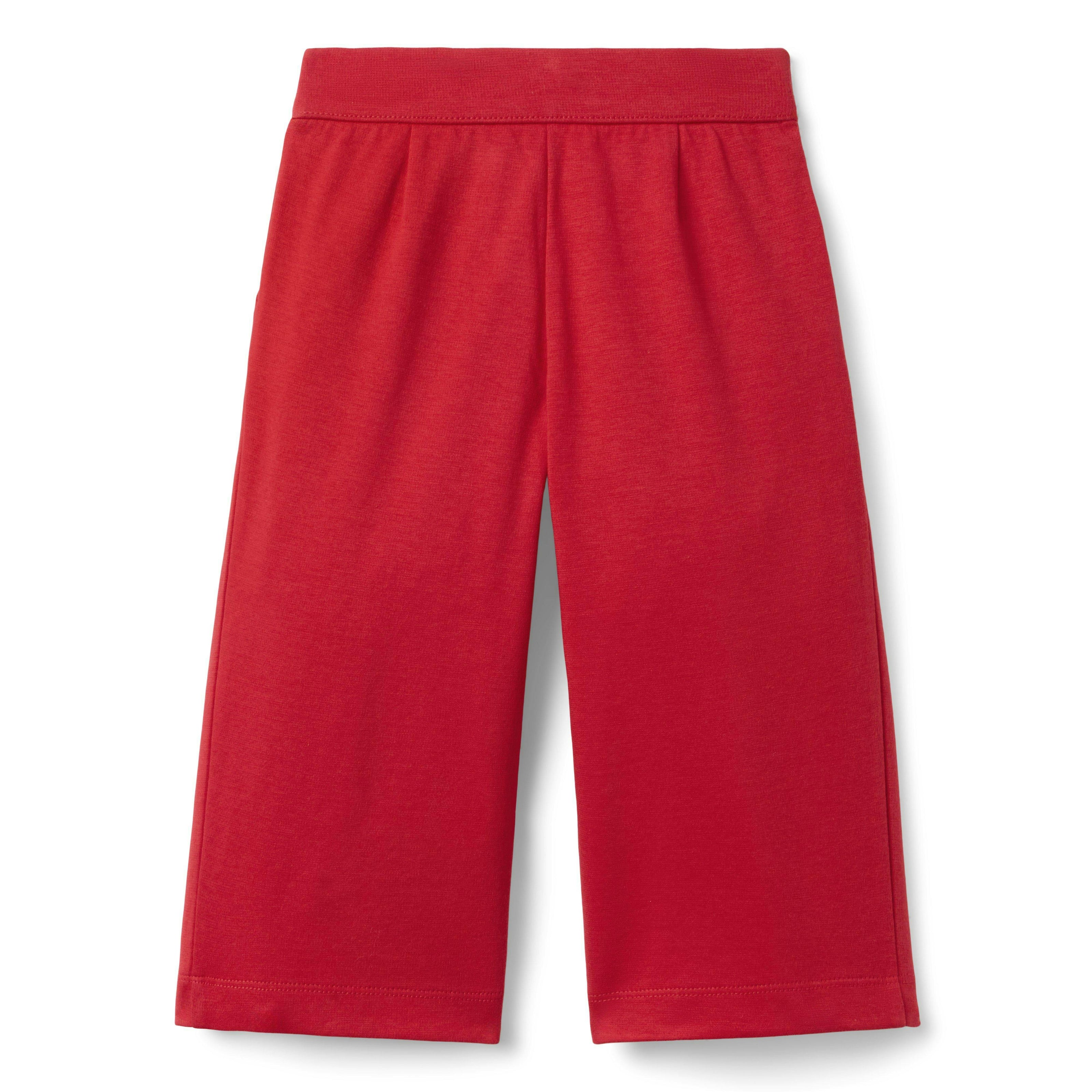 Wide Leg Ponte Pant, red