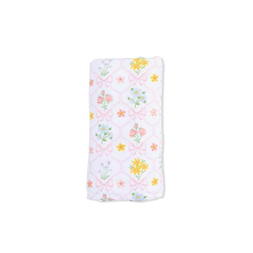 Spring Blooms Bow Trellis - Swaddle Blanket