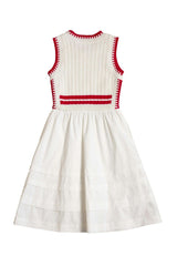 Mini Lisbon Dress in Ivory & Firework Red