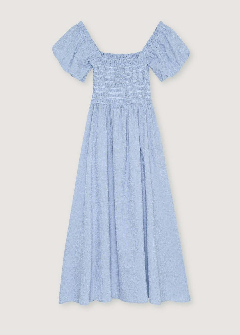 Cloe Woman Dress Summer Midnight Pinstripes