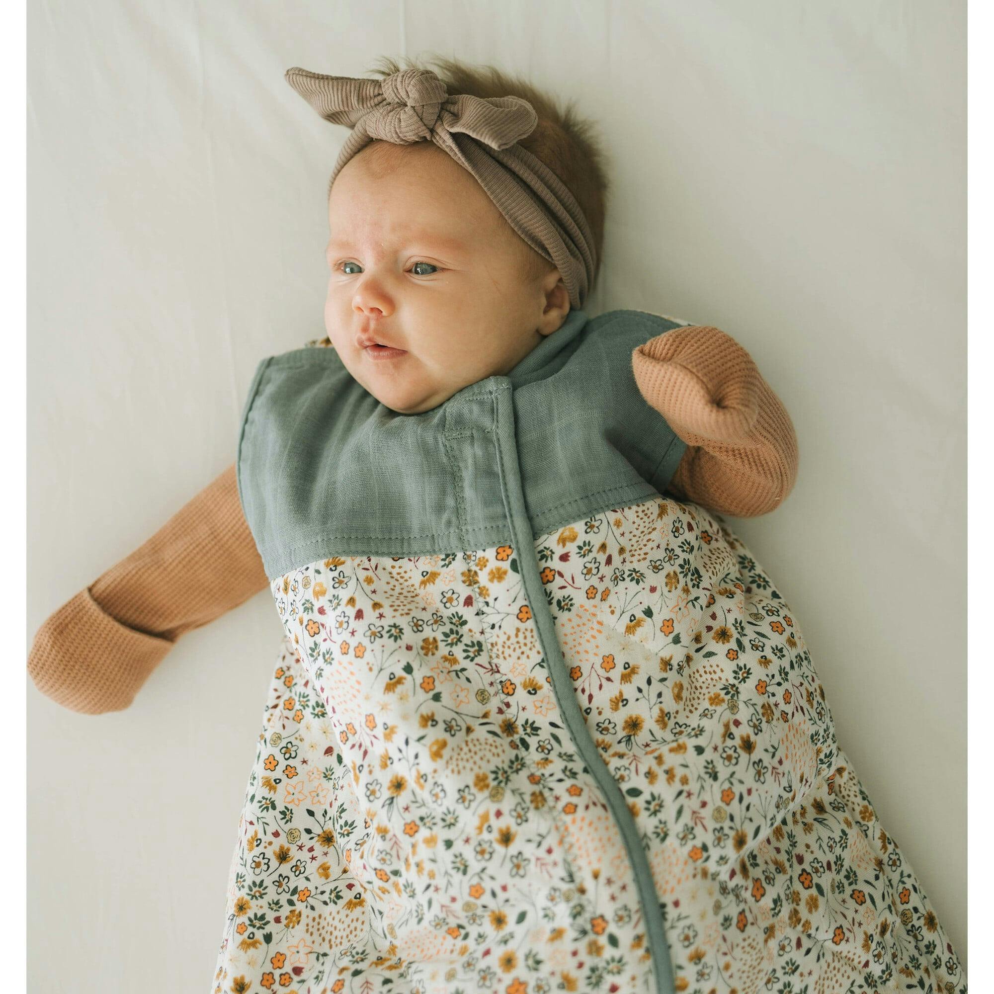 Cotton Muslin Quilted Sleep Bag - Pressed Petals