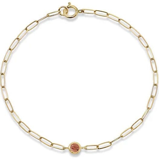 Classique Birthstone Paperclip Bracelet