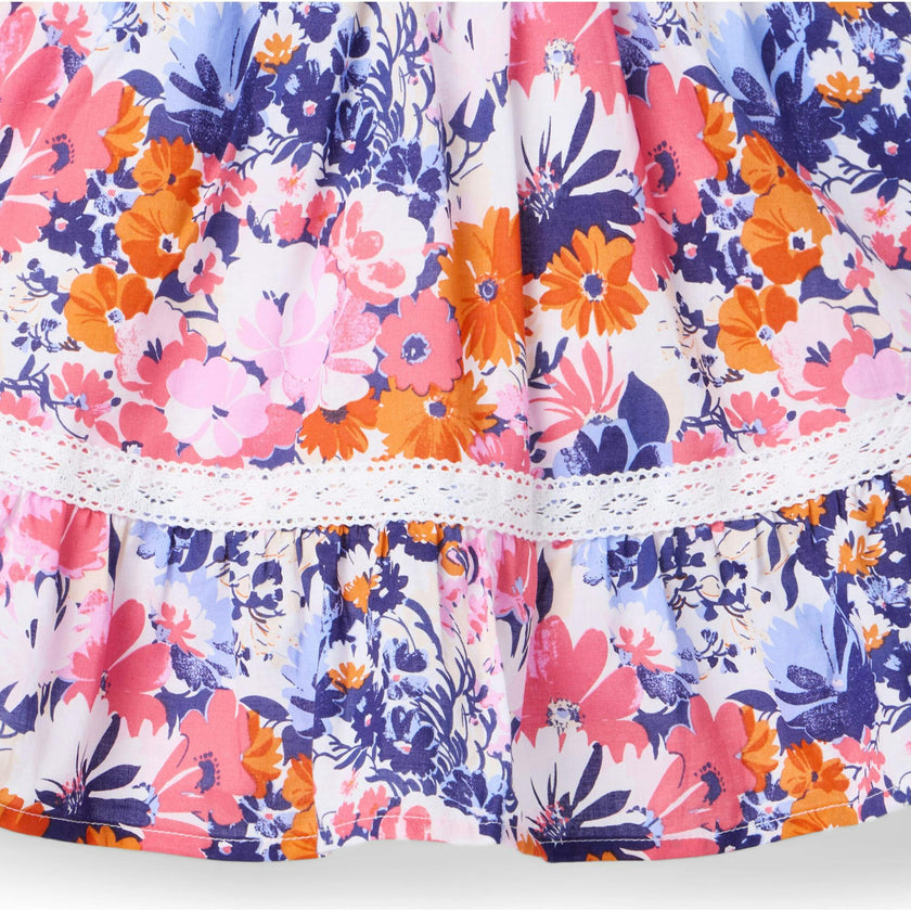 Floral Lace Trim Dress