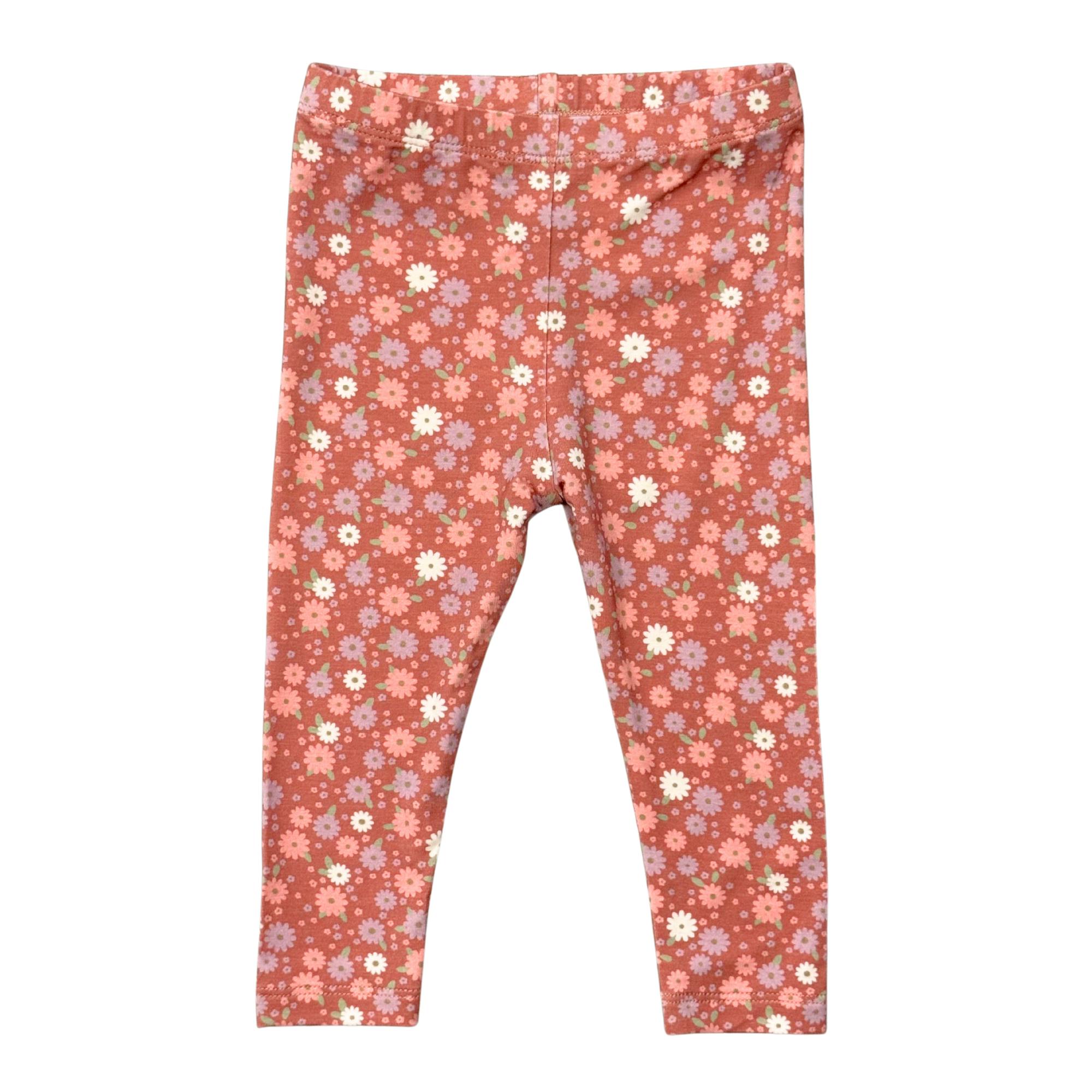 Girls Basic Leggings in Tiny Petals