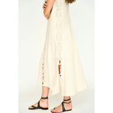 Barcelona Dress in Oat Marine Eyelet